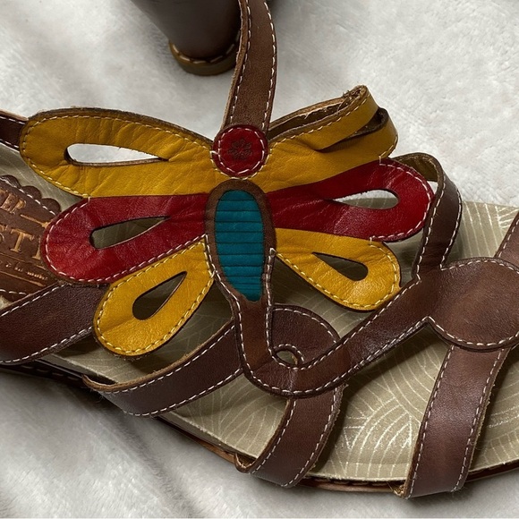 L'Artiste by Spring Step Ronella Multi Strap Leather Wedge Sandals - Picture 12 of 16